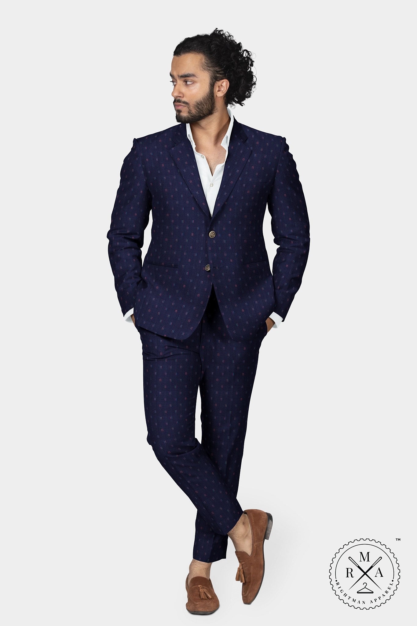 Blue Mesmerizing Design Two Piece Suit SU306